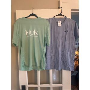 Huk men’s performance shirt set of 2 size medium, short sleeve